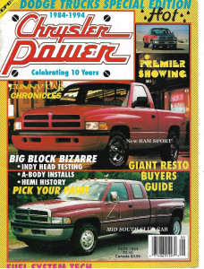 CHRYSLER POWER 1994 SEPT - FUNNY CARS, TRUCKS, STREET HEMI, A-BODY INSTALLS